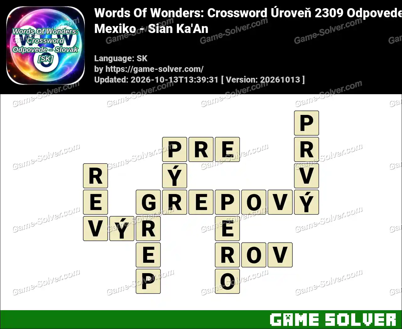 Words Of Wonders: Crossword Úroveň 2309 Odpovede – Mexiko – Sian Ka’An